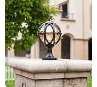 Pilar de luz al Aire Libre Impermeable IP54 Puerta Pared Villa bolardo Columna lámpara Exterior balcón Patio Bola Poste Linterna Aluminio Fundido Luces Pasillo E27