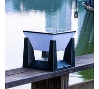 Pilar de luz solar para instalación en exteriores con sensor automático, diseño impermeable, adecuado para caminos, jardines, patios y cubiertas (redondo pequeño)