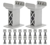 Pilar de Puente Ferroviario de Plástico 18 Piezas para Vías Elevadas | Bloques Modulares de Apoyo, Ajuste Preciso de Altura, para Maquetas y Mesas de Tren