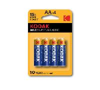 pilas aa kodak super alcalina max lr6 2800 mah pack 4 unidades (ecotasas incluidas) 30952867