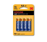 PILAS AA KODAK SUPER ALCALINA MAX LR6 2800 mAh PACK 4 UNIDADES (ecotasas incluidas) 30952867 30952867