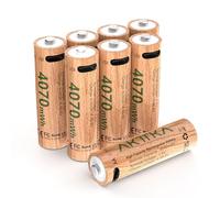 Pilas AA Recargables (4070 mWh-1,5 V), batería de Litio AA, Lote de 8 con Cable de Carga Tipo C- no Requiere Cargador, 4 h de Carga rápida