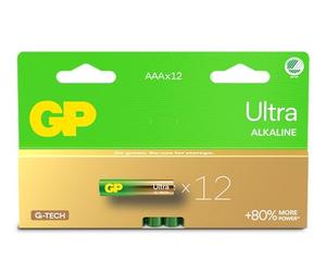 Pilas AAA - Juego de 12 Pilas GP Ultra | Pilas AAA alcalinas de 1,5 V/LR03 - Larga duración
