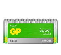 Pilas AAA - Juego de 20 Pilas GP Super| Pilas AAA alcalinas de 1,5 V/LR03 - Larga duración