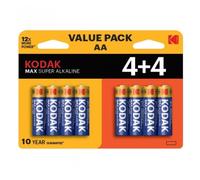 Pilas Alcalinas AA Kodak Max Pack 8 piezas