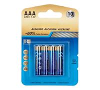 Pilas alcalinas AAA de 1,5 V, Paquete de 4 Unidades, Ideales para Dispositivos electrónicos y Juguetes.