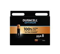 Pilas alcalinas AAA Duracell Optimum, 1,5 V, LR03, MN2400, paquete de 8