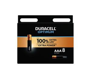 Pilas alcalinas AAA Duracell Optimum, 1,5 V, LR03, MN2400, paquete de 8