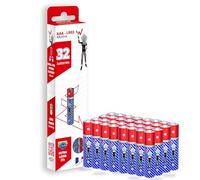 Pilas alcalinas AAA/LR03 de Larga duración, Paquete de 32 Pilas Ideales para Dispositivos Diarios.