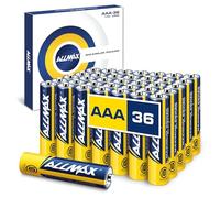 Pilas Alcalinas Allmax AAA MICRO (LR03) de máxima potencia (36 ud.) - Batería AAA ultraduradera, 10 años de vida útil, antifugas,compatible con dispositivos - Con tecnología EnergyCircle (1,5 voltios)