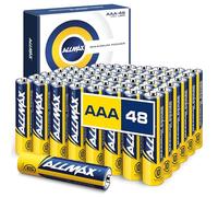 Pilas Alcalinas Allmax AAA MICRO (LR03) de máxima potencia (48 ud.) - Batería AAA ultraduradera, 10 años de vida útil, antifugas,compatible con dispositivos - Con tecnología EnergyCircle (1,5 voltios)