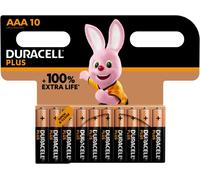Duracell - Pilas alcalinas Plus 163584 AAA - 1,5 V (LR03 MN2400) - 10 unidades