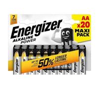 Energizer - Alkaline Power, Pack de 20 Pilas AA 1,5V, Larga duración para Uso Cotidiano, sin sulfataciones y con hasta 10 años de Vida útil