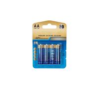 Pilas Alcalinas LR6 (AA) 1,5V Pack 4 Unidades sin Mercurio para mandos, Juguetes, cámaras, alarmas y más