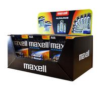 Pilas alcalinas maxell lr03 aaa, paquete de 4 unidades (30 blísters/1