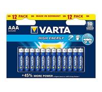Pilas alcalinas Micro (AAA)- Varta High Energy (poderosa alcalinas) 12 Pack