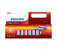 PHILIPS Paquete Económico de Pilas AA - 12 Unidades - Pilas Alcalinas - LR6 - Vida Útil hasta 10 Años