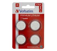 Pilas Botón - VERBATIM - CR2450 - Litio - Paquete de 4 - 3V 580 mAh