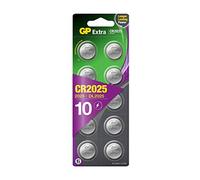 Pilas CR2025 - Lote de 10 Pilas | GP Extra | Baterías CR 2025 Litio 3v - Larga duración y Alto Rendimiento para Dispositivos médicos y portátiles, básculas y llaveros