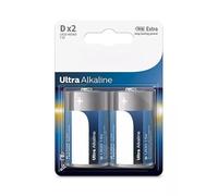 Pilas D/LR20 alcalinas en Pack de 2, con un 30% más de duración Dispositivos de Alto Consumo, brindan eficiencia y duración para Todas Tus Necesidades energéticas.