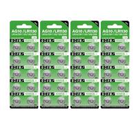 Pilas de botón de alta capacidad, paquete de 10/20/30/40 pilas LR1130 AG10, 68 mAh, 1,55 V, amplia compatibilidad