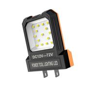 Pilas de litio multiusos de 550 lm, luz LED de trabajo para herramientas eléctricas de 12 a 72 V, diseño de enchufe ajustable, lámpara de camping que funciona con pilas