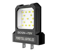 Pilas de litio multiusos de 550 lm, luz LED de trabajo para herramientas eléctricas de 12 a 72 V, diseño de enchufe ajustable, lámpara de camping que funciona con pilas