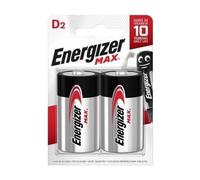 Batería alcalina Energizer MAX D 1.5V pack 2 piezas