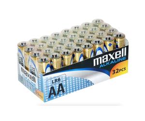 Pilas Maxell AA LR06 R06 Bateria Alcalinas Alkalina Power 1.5V lote de 32 pilas