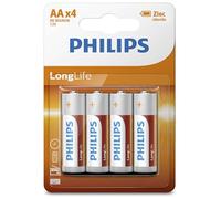 Pilas PHILIPS AA 4 Piezas - R6L4B10 - Tecnología de Cloruro de Zinc - 3 Años de Vida Útil