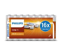 Philips Pilas AAA LongLife - RO3 Micro 1,5 V LongLife - Pilas alcalinas Paquete económico de 16 Unidades