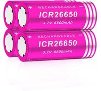 Pilas Recargables, 3.7V 6800mAh Batería de Litio baterías Recargables Gran Capacidad Li-Ion Bateria para Linternas LED, Linterna Frontal, Dispositivos Electrónicos (4 Piezas)