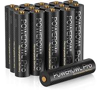 Pilas Recargables AAA, POWEROWL Goldtop 1.2V Ni-MH AAA Pilas Recargables Alta Capacidad 1100mAh - 16 Piezas