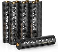 Pilas Recargables AAA Pro, POWEROWL 1.2V Ni-MH AAA Pila Recargable Alta Capacidad 1100mAh - 8 Piezas