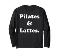 Pilates And Lattes Fitness Motivation Funny Saying Manga Larga