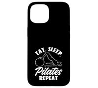 Pilates Comer Dormir Pilates Repetir Fitness Deporte Carcasa para iPhone 15