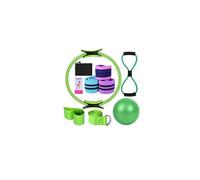 Pilates Essential Kit, Aro Pilates Mujer, Juego De 8 Piezas, Accesorios Pilates para Casa, Aro Pilates, Cintas EláSticas Musculación (Verde)