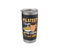 Pilates I Thought You Said Pie & Lattes Meditación Pilates Vaso térmico de acero inoxidable de doble pared