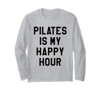 Pilates is My Happy Gym Hour Women Girls Do Pilates Sayings Manga Larga