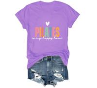 Pilates is My Happy Hour - Camiseta Pilates is My Happy Hour, camiseta Pilates is My Happy Hour, camiseta de pilates, morado claro, M