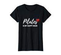 Pilates is my Happy Hour Stress Relief Camiseta gráfica económica, Mujer, Negro, M