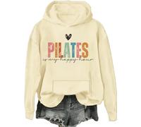Pilates Is My Happy Hour - Sudadera con capucha Pilates Is My Happy Hour, sudadera con capucha para amantes de los pilates, Khika, L