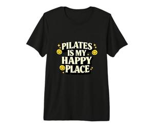 Pilates Is My Happy Place, Regalo Divertido para los Amantes del Bienestar Camiseta Premium