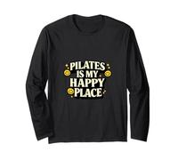 Pilates Is My Happy Place, Regalo Divertido para los Amantes del Bienestar Manga Larga