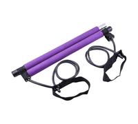 Pilates Pole Fitness Trainer Bar with Adjustable Resistance Bands for Home Workouts and Core Strength Training