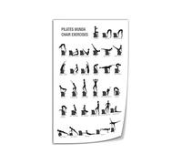 Pilates Principles and Core Focus Canvas, Motivational Wall Art for Home Workout Space(Framed,16x24inch(40x60cm))