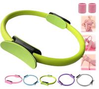 Pilates Ring Fitness Trainer, 2025 New Pilates Circle Ring 14.96" Yoga Rings Magic Circle with Dual Padded Handles, for Toning Arms, Legs Men and Women (Green)