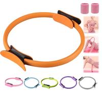 Pilates Ring Fitness Trainer, 2025 New Pilates Circle Ring 14.96" Yoga Rings Magic Circle with Dual Padded Handles, for Toning Arms, Legs Men and Women (Orange)
