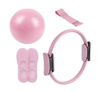 Pilates Ring Set, 14-Inch Circle with 2 Padded Handles, Pilates Mini Ball, and Resistance Bands, Pelvic Floor Strengthener for Women, Inner Thigh Exerciser, Bum Toner for Strength, Flexibility