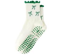 Pilates Stoppersocken für Damen Yoga rutschfeste Grip Socken Niedlich Reformer Pilates Antirutsch Socken mit Noppen für Ballett Barre Danz Trampolin Hospital Fitness Zuhause, 1 Pack Green Loop, Talla